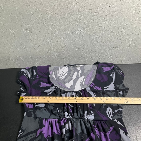 Apt. 9 Purple Floral Print Stretch Casual Babydoll Flowy Artsy Dress Sz S‎ - Picture 11 of 14